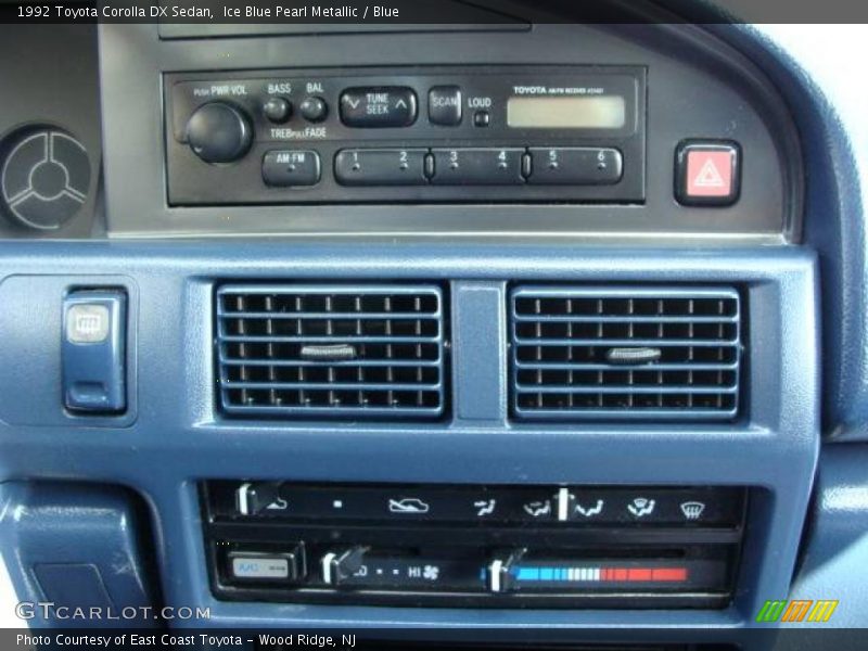 Ice Blue Pearl Metallic / Blue 1992 Toyota Corolla DX Sedan