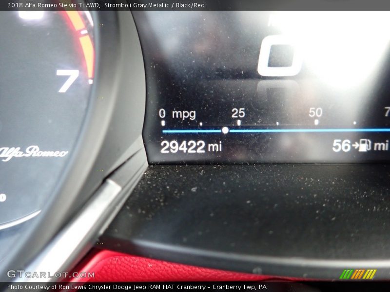Stromboli Gray Metallic / Black/Red 2018 Alfa Romeo Stelvio Ti AWD