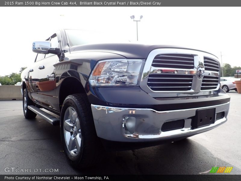Brilliant Black Crystal Pearl / Black/Diesel Gray 2015 Ram 1500 Big Horn Crew Cab 4x4