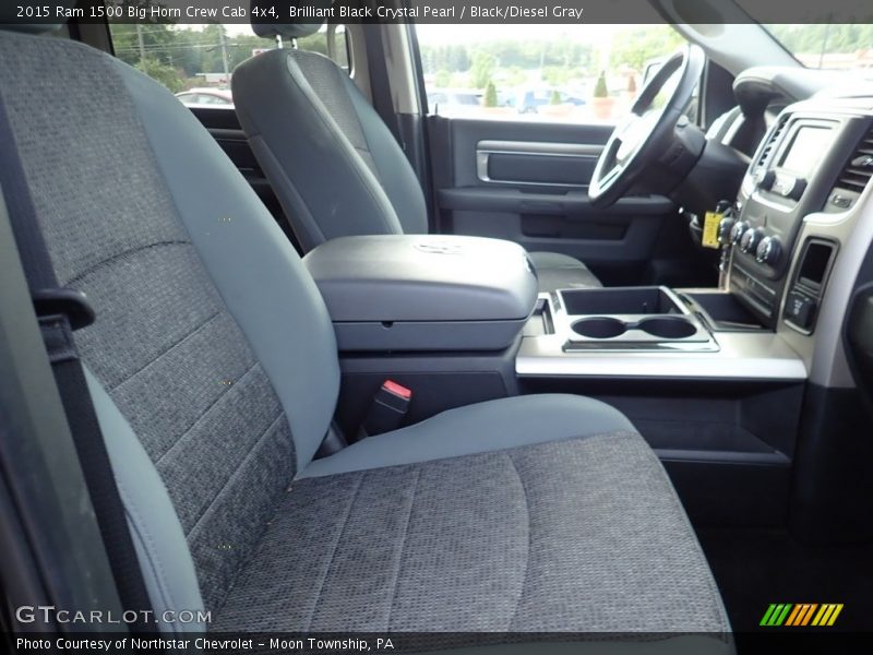 Brilliant Black Crystal Pearl / Black/Diesel Gray 2015 Ram 1500 Big Horn Crew Cab 4x4