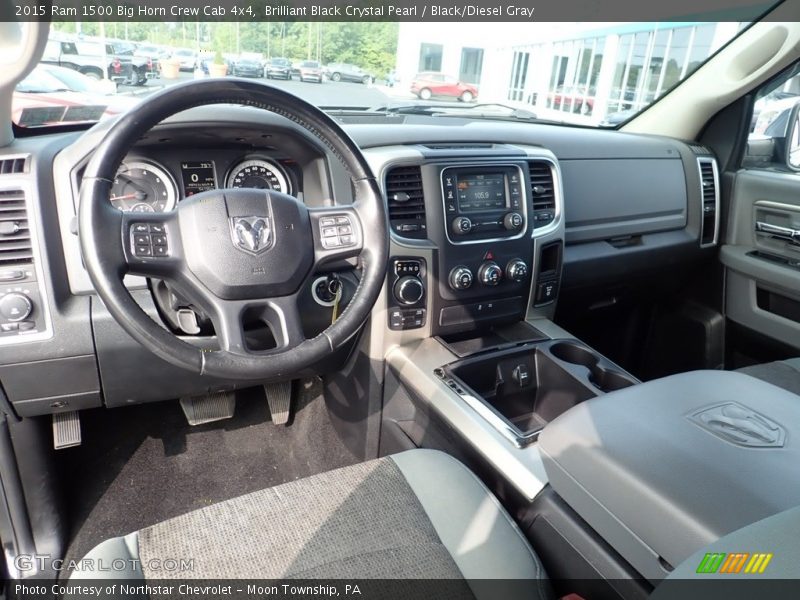  2015 1500 Big Horn Crew Cab 4x4 Black/Diesel Gray Interior