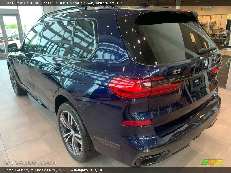 Tanzanite Blue II Metallic / Ivory White/Night Blue 2021 BMW X7 M50i