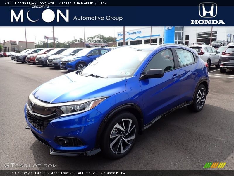 Aegean Blue Metallic / Black 2020 Honda HR-V Sport AWD
