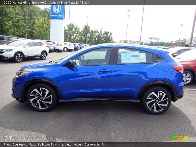 Aegean Blue Metallic / Black 2020 Honda HR-V Sport AWD