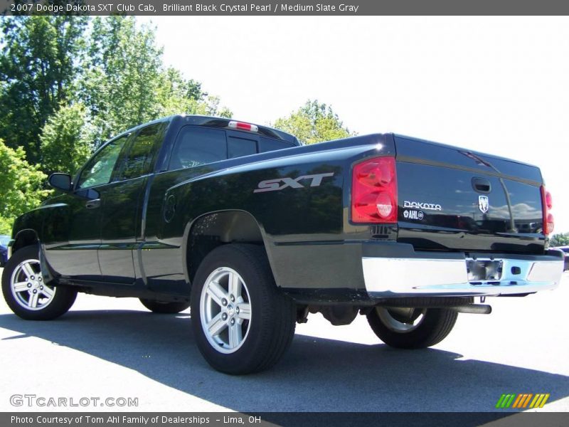 Brilliant Black Crystal Pearl / Medium Slate Gray 2007 Dodge Dakota SXT Club Cab