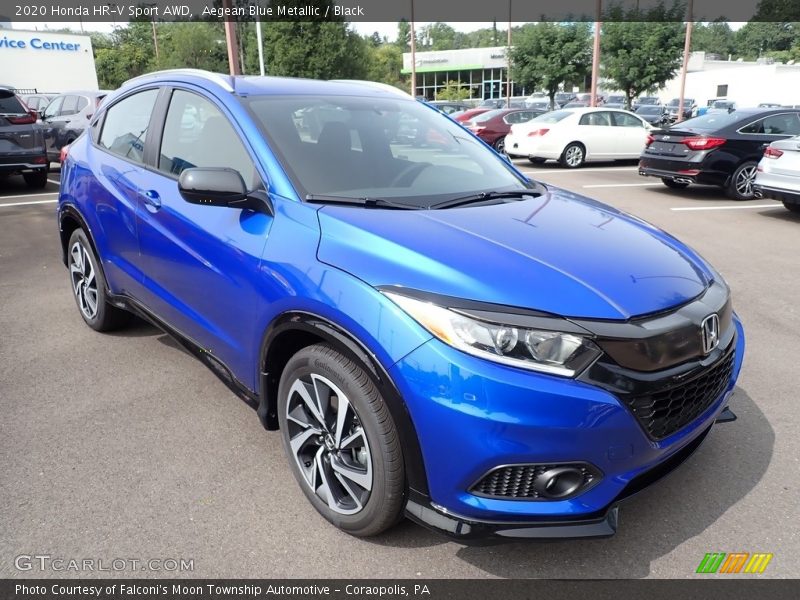 Aegean Blue Metallic / Black 2020 Honda HR-V Sport AWD