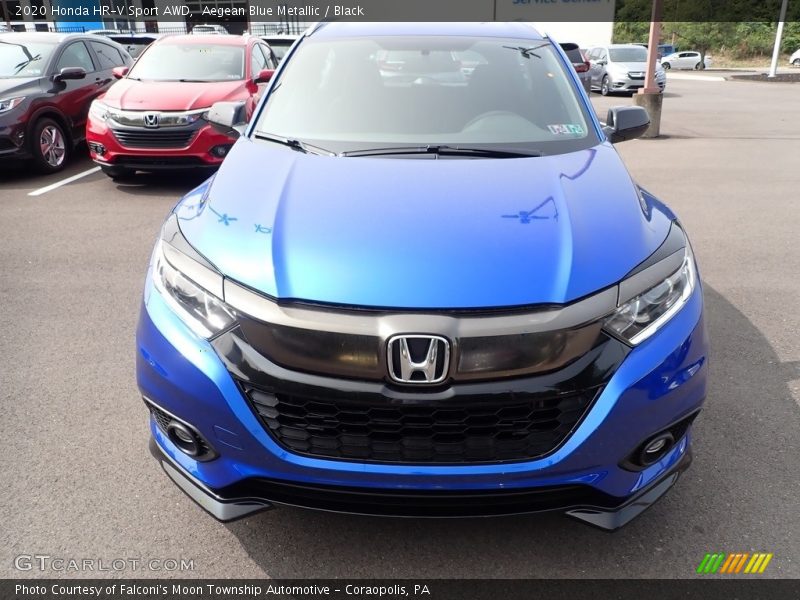 Aegean Blue Metallic / Black 2020 Honda HR-V Sport AWD