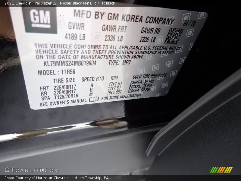 Mosaic Black Metallic / Jet Black 2021 Chevrolet TrailBlazer LS