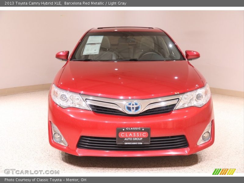 Barcelona Red Metallic / Light Gray 2013 Toyota Camry Hybrid XLE