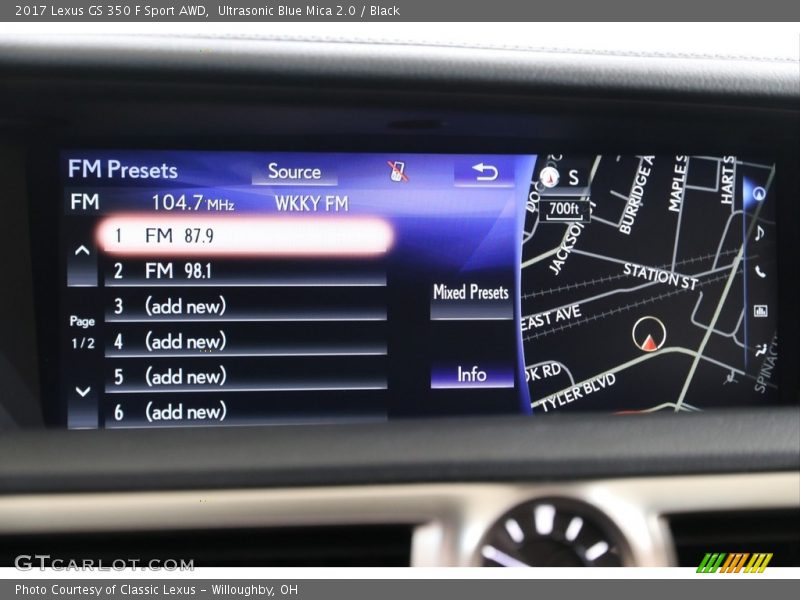 Ultrasonic Blue Mica 2.0 / Black 2017 Lexus GS 350 F Sport AWD