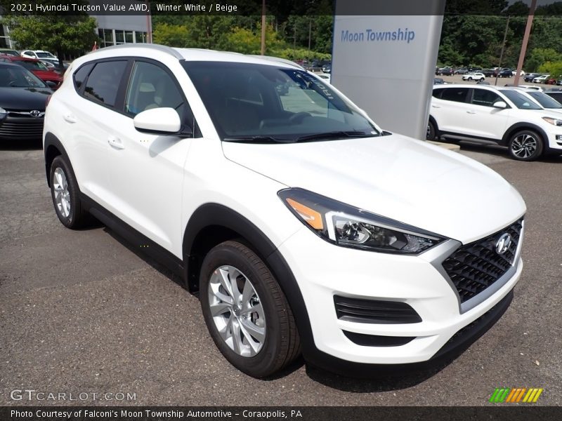 Winter White / Beige 2021 Hyundai Tucson Value AWD