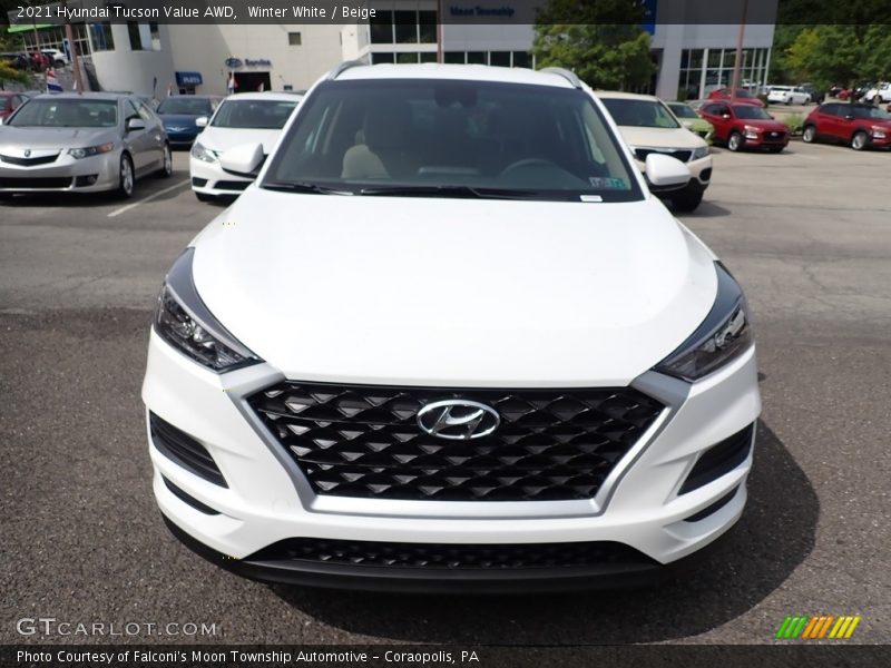 Winter White / Beige 2021 Hyundai Tucson Value AWD
