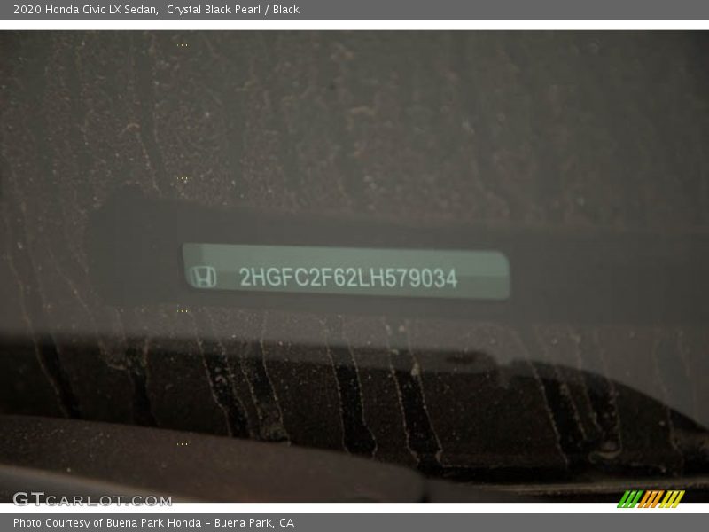 Crystal Black Pearl / Black 2020 Honda Civic LX Sedan