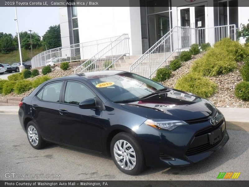 Galactic Aqua Mica / Black 2019 Toyota Corolla LE