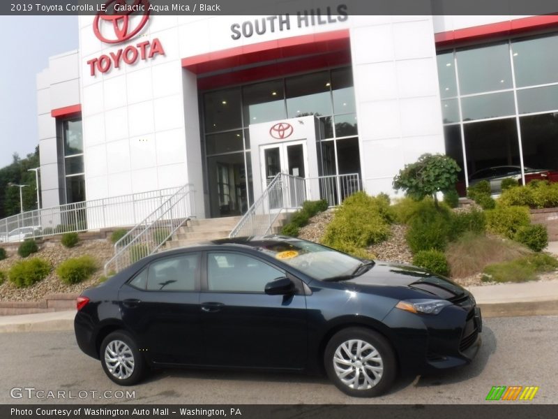 Galactic Aqua Mica / Black 2019 Toyota Corolla LE