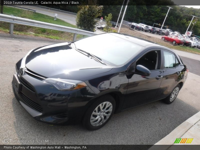 Galactic Aqua Mica / Black 2019 Toyota Corolla LE