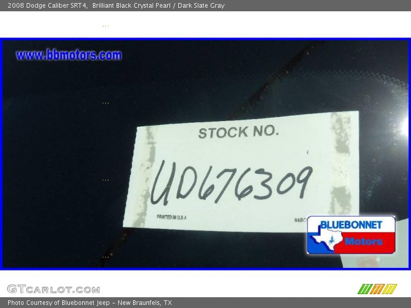 Brilliant Black Crystal Pearl / Dark Slate Gray 2008 Dodge Caliber SRT4
