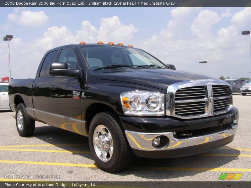 Brilliant Black Crystal Pearl / Medium Slate Gray 2008 Dodge Ram 2500 Big Horn Quad Cab
