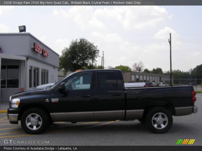Brilliant Black Crystal Pearl / Medium Slate Gray 2008 Dodge Ram 2500 Big Horn Quad Cab