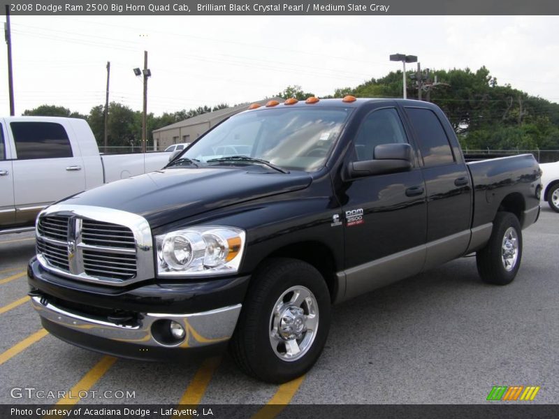 Brilliant Black Crystal Pearl / Medium Slate Gray 2008 Dodge Ram 2500 Big Horn Quad Cab