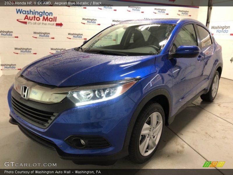 Aegean Blue Metallic / Black 2020 Honda HR-V EX AWD