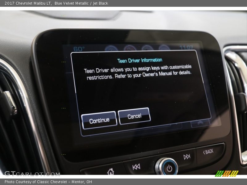 Blue Velvet Metallic / Jet Black 2017 Chevrolet Malibu LT