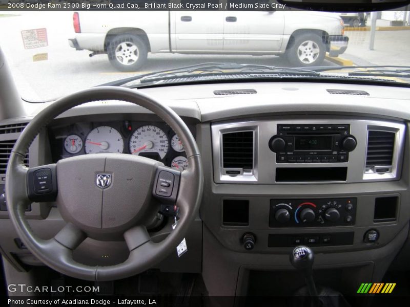 Brilliant Black Crystal Pearl / Medium Slate Gray 2008 Dodge Ram 2500 Big Horn Quad Cab