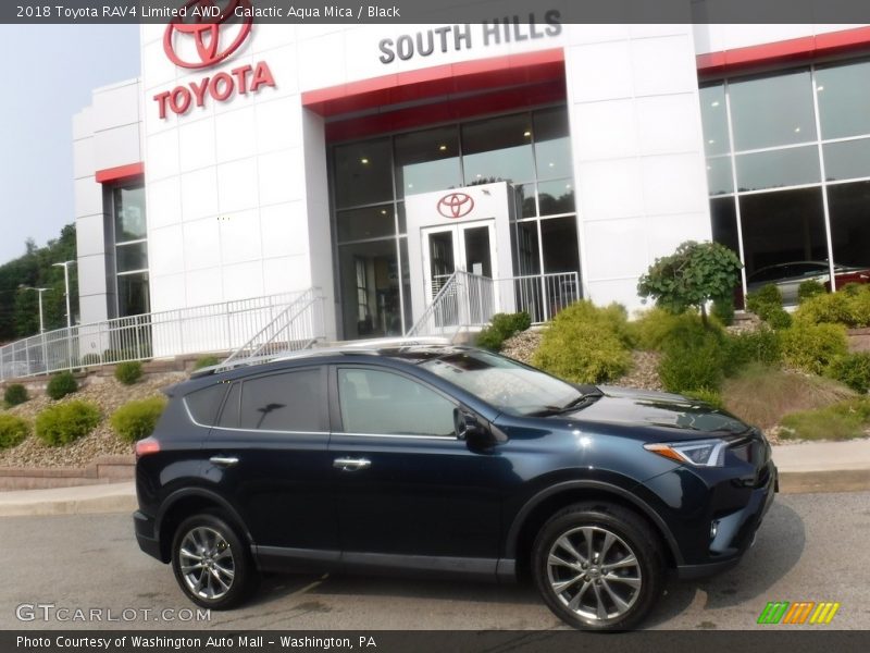 Galactic Aqua Mica / Black 2018 Toyota RAV4 Limited AWD