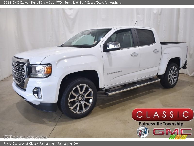 Summit White / Cocoa/Dark Atmosphere 2021 GMC Canyon Denali Crew Cab 4WD