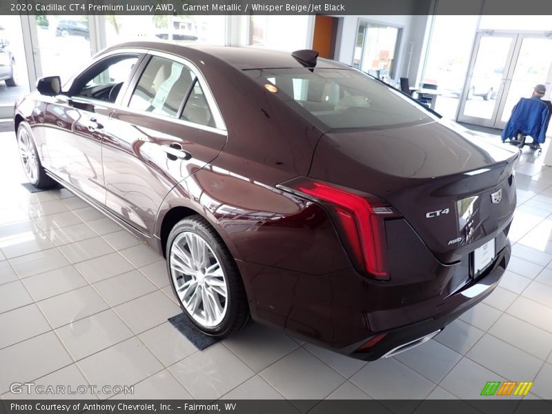 Garnet Metallic / Whisper Beige/Jet Black 2020 Cadillac CT4 Premium Luxury AWD