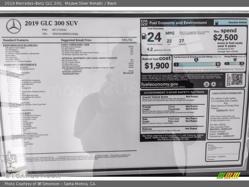 Mojave Silver Metallic / Black 2019 Mercedes-Benz GLC 300