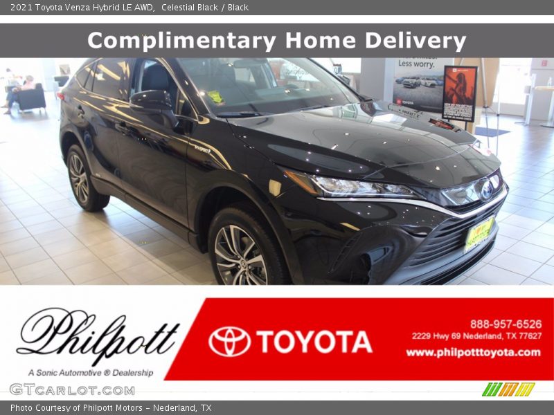 Celestial Black / Black 2021 Toyota Venza Hybrid LE AWD