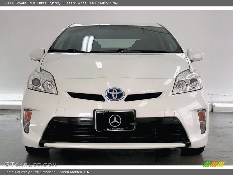 Blizzard White Pearl / Misty Gray 2014 Toyota Prius Three Hybrid
