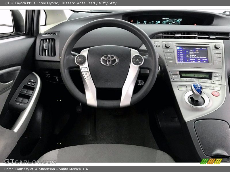 Blizzard White Pearl / Misty Gray 2014 Toyota Prius Three Hybrid
