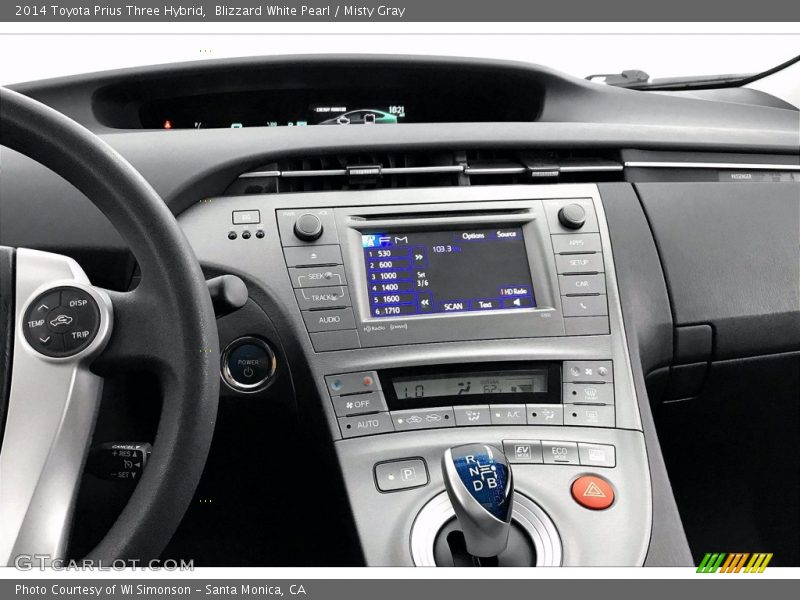 Blizzard White Pearl / Misty Gray 2014 Toyota Prius Three Hybrid