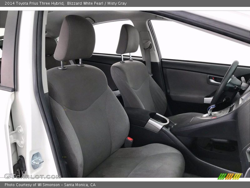 Blizzard White Pearl / Misty Gray 2014 Toyota Prius Three Hybrid