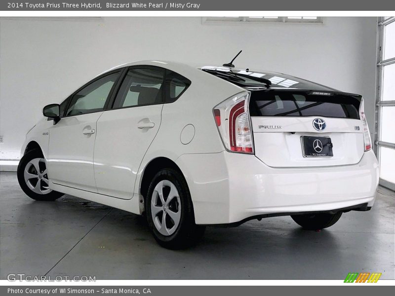 Blizzard White Pearl / Misty Gray 2014 Toyota Prius Three Hybrid
