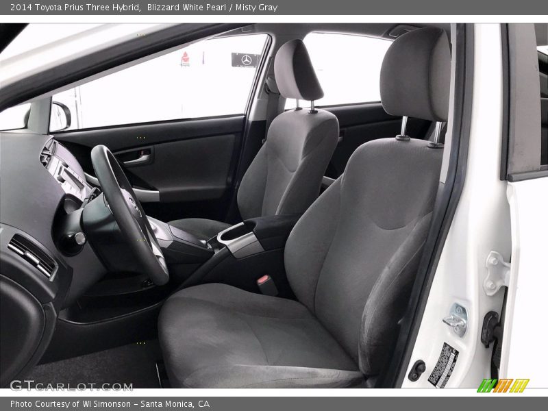 Blizzard White Pearl / Misty Gray 2014 Toyota Prius Three Hybrid