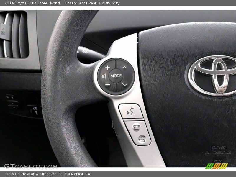 Blizzard White Pearl / Misty Gray 2014 Toyota Prius Three Hybrid