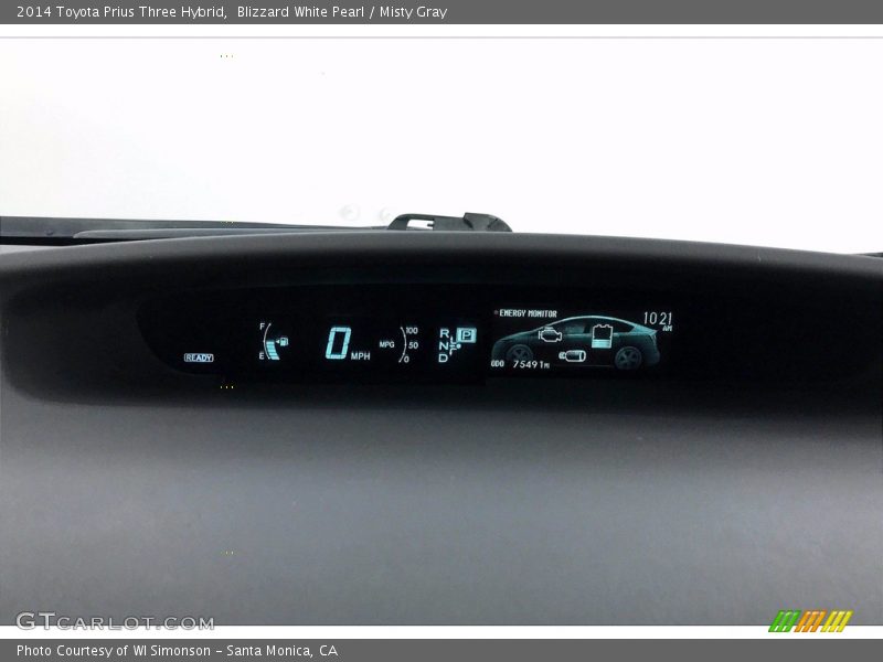 Blizzard White Pearl / Misty Gray 2014 Toyota Prius Three Hybrid