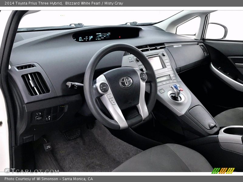 Blizzard White Pearl / Misty Gray 2014 Toyota Prius Three Hybrid