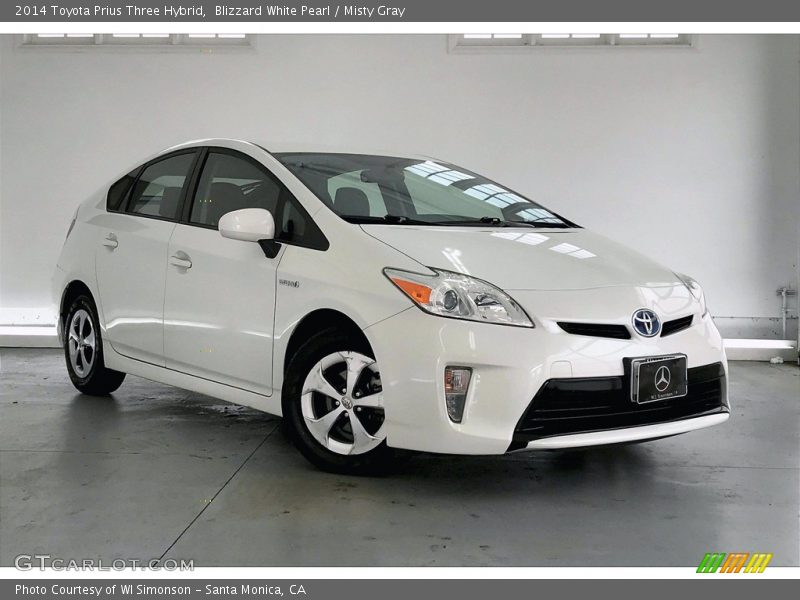 Blizzard White Pearl / Misty Gray 2014 Toyota Prius Three Hybrid