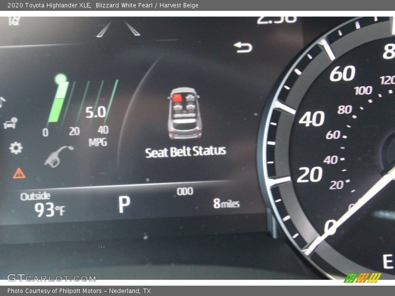 Blizzard White Pearl / Harvest Beige 2020 Toyota Highlander XLE