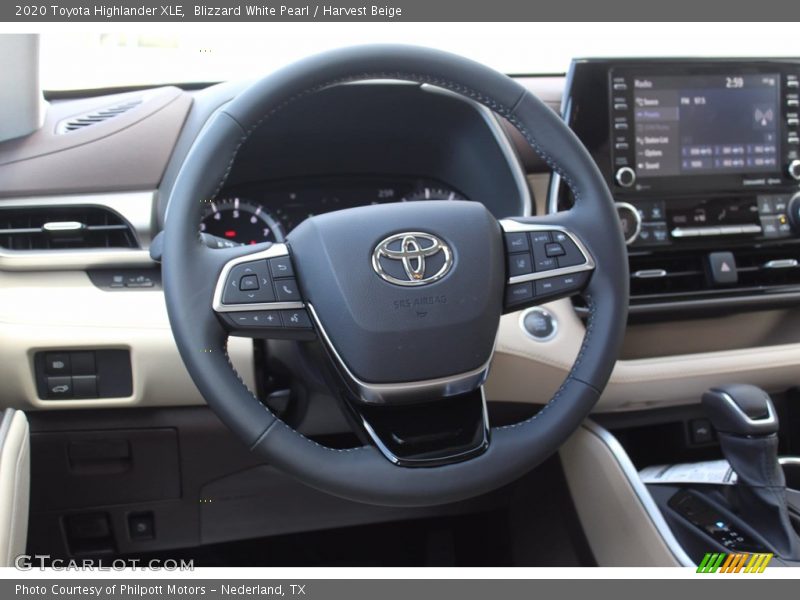 Blizzard White Pearl / Harvest Beige 2020 Toyota Highlander XLE