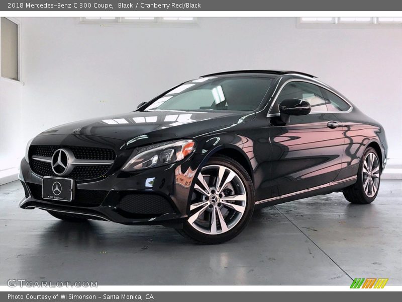 Black / Cranberry Red/Black 2018 Mercedes-Benz C 300 Coupe