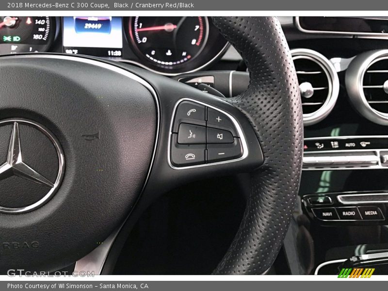 Black / Cranberry Red/Black 2018 Mercedes-Benz C 300 Coupe