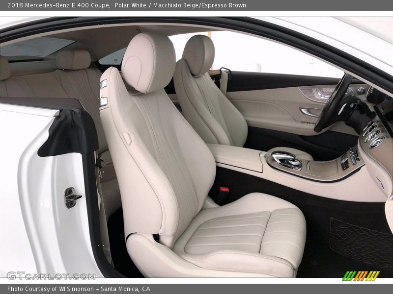 Polar White / Macchiato Beige/Espresso Brown 2018 Mercedes-Benz E 400 Coupe