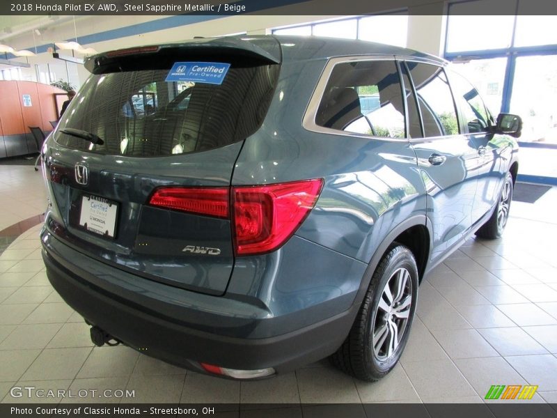 Steel Sapphire Metallic / Beige 2018 Honda Pilot EX AWD