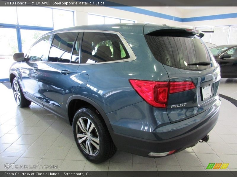 Steel Sapphire Metallic / Beige 2018 Honda Pilot EX AWD