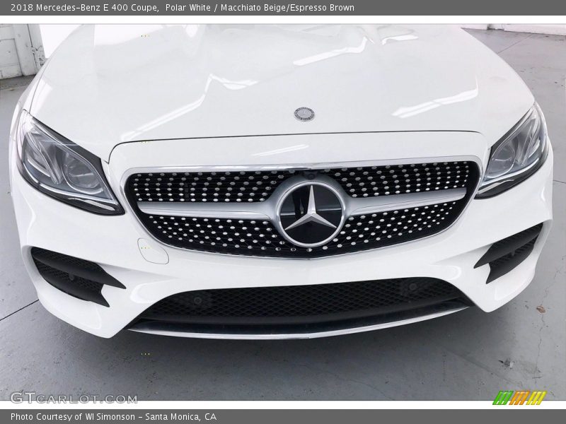 Polar White / Macchiato Beige/Espresso Brown 2018 Mercedes-Benz E 400 Coupe